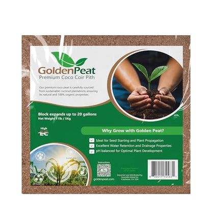 Organic 11 lb Compressed Coco peat Block is a high-Performance, Nutrient-Rich Coco Pith with Low - Medium EC for Heavy-Feeding Plants. Specially Engineered for Optimal Root Growth