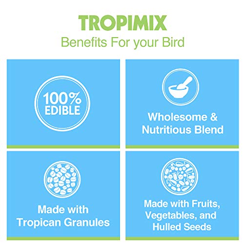 Hari Tropimix Bird Food for Cockatiels and Lovebirds, Hagen Parrot Food with Seeds, Fruit, Vegetables, Vitamins & Amino Acids, 8 Pound (Pack of 1) - size: 8 Pound (Pack of 1)