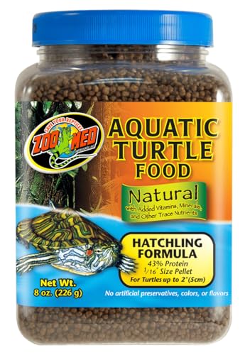 Zoo Med Natural Aquatic Turtle Food - Hatchling Formula (Pellets) 8 oz - Pack of 3