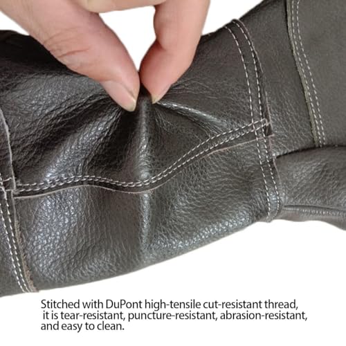 EUNOGO 60cm/ 23.6in Bite Proof Glove for Gardening, Animal Handling Gloves Bite Proof Reinforced Leather for Grooming,Trips to Vet, Animal Handling,Puncture & Scratch Resistant