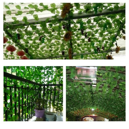 40 Ft Artificial Ivy Silk Vines Fake Hanging Plants High Simulation Garlands Greenery Chain for Home Wedding Wall Party Decoration, Pack of 5 - size: Leaves Dia:2.76"