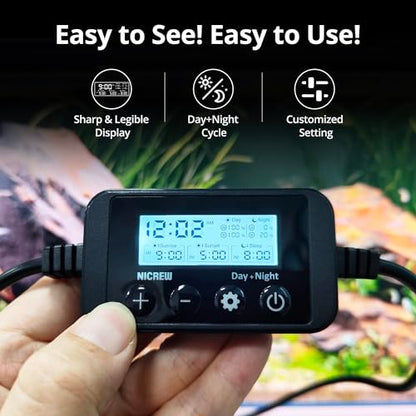 NICREW C10 Plants LED Aquarium Light, 30-36 in, 20Watts, Full Spectrum Fish Tank Light with Timer, Day and Night Cycle, Brightness Adjustable - size: 30 - 36 in