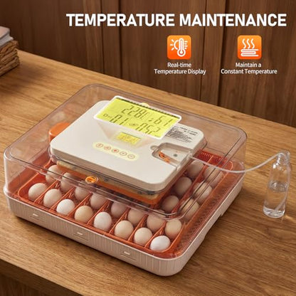 Winado Incubators for Hatching Eggs, 56 Egg Incubator with Automatic Egg Turning, Temperature & Humidity Control, Egg Candler, Automatic Water Filling and Day Counter for Eggs Hatching