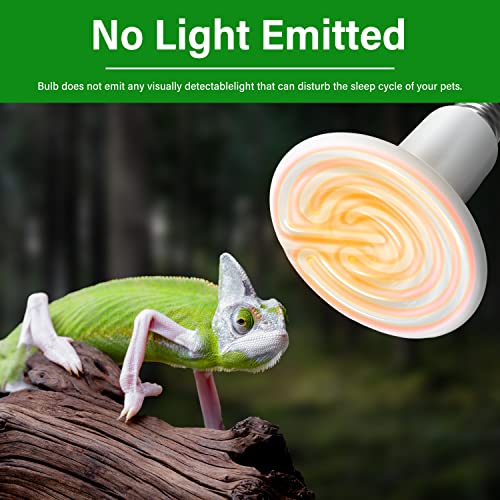 HealSmart Reptile Heat Lamp 150W Ceramic Heat Emitter, No Light Emitting Heat Bulbs for Amphibian Pet Brooder Coop Incubating Chicken, Lizard Bearded Dragon Turtle Snake Terrarium White - color: 1 Pcs (White), size: 150 Watts New