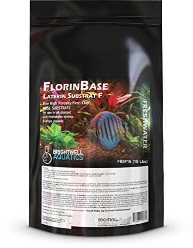 Brightwell Aquatics FlorinBase Laterin Substrat F - Fine Granular High Porosity Clay Base Substrate for Planted and Freshwater Shrimp Aquaria, 15 lbs - size: 15-LBS