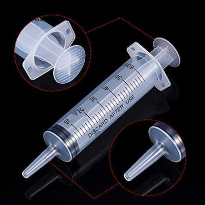 Frienda 4 Packs Large Plastic Syringe Measuring Syringe Tools Dispensing Multiple Uses (60 ml) - size: 60 ml
