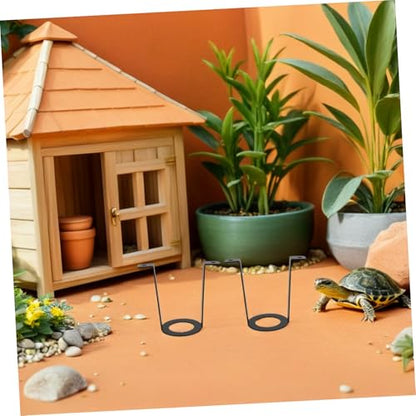 TOYANDONA 2pcs Reptile Lamp Holder Stand for Aquarium and Terrariums, Metal Heat Lamp Fixture Holder with Adjustable Angle Design and U-Shaped Bracket, Easy Installation for Basking Lighting