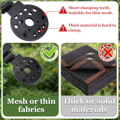 40 PCS Shade Cloth Clips, Plastic Shade Net Clips for Mesh or Thin Shade Fabric, Round Black Clips for Mesh Tarp, Bird Netting, Garden Netting and Sun Shade Cover