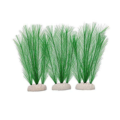 Norgail Aquarium Silk Plant Decorations Fish Tank Artificial Green Water Plants Made of Silk Fabrics Plastic, Safe for All Fish & Pets Small 3Pcs - size: Small