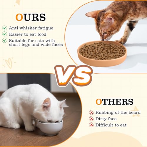 Silicone Dog Food Plate Shallow Dog Bowl Flat Cat Dish Small Puppy Plates for Small Dogs and Cats Whisker Fatigue Pet Feeding Bowls for Dry and Wet Food (Light Brown) - color: 2 Pcs - (Green)