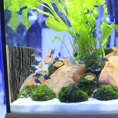 GALPADA 3D Fish Tank Background Board Vertical Texture, Turtle and Cichlid Aquarium Decor, Reptile and Terrarium Decorative Panel for Freshwater Tanks