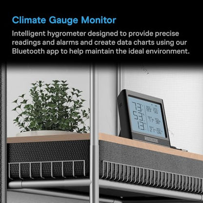 AC Infinity Temperature Humidity VPD Smart Hygrometer B1 with LCD Display & Bluetooth App Monitor, Climate Gauge Thermometer Sensor Probe for Basements, Guitar Rooms, Grow Tents, Greenhouses - style: Ranged Sensor