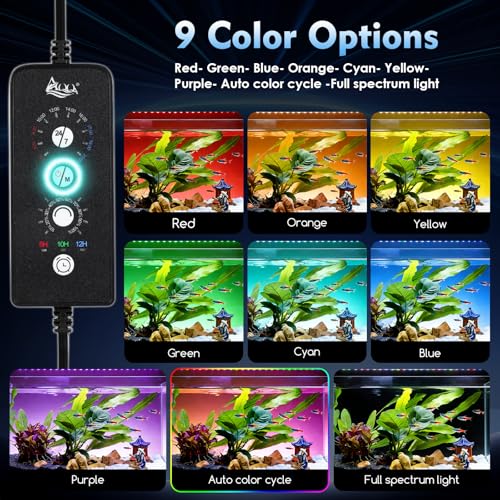 AQQA LED Aquarium Light 36W for 24-32 Inch Fish Tank, 24/7 Mode&DIY Mode Full Spectrum Fish Tank Light, IP68 Waterproof High Lumen Aquarium Plant Light, Adjustable Brightness/Timer, Memory Function - size: For 24'' - 32'' Tank
