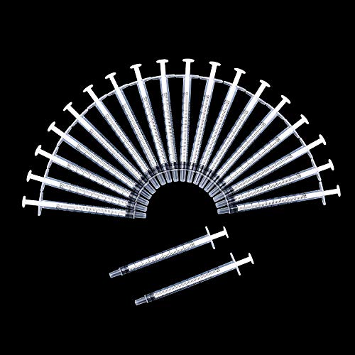 Frienda 20 Packs Large Plastic Syringe Measuring Syringe Tools Dispensing Multiple Uses (1 ml) - size: 1 ml