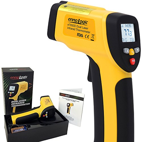 eT650D Temperature Gun by ennoLogic - Dual Laser Non-Contact Infrared Thermometer -58°F to 1202°F - NIST Option Available - Accurate Digital Surface IR Thermometer (Not for Body Temp) - style: eT650D