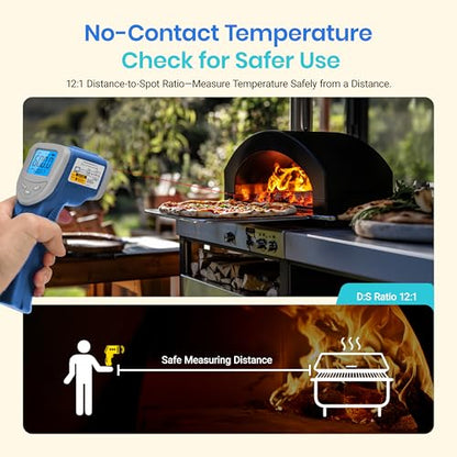 Etekcity Infrared Thermometer Upgrade 774, Heat Temperature Temp Gun for Cooking, Laser IR Surface Tool for Pizza, Griddle, Grill, HVAC, Engine, Accessories, -58°F to 842°F, Blue - color: Blue, style: Classic