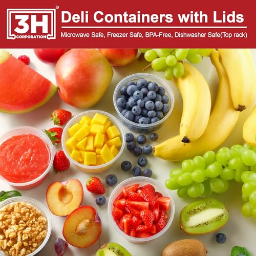 32 oz Food Storage Containers with Lids (240 Set/480 Piece) Deli Soup Containers, Freezer Microwave Safe, BPA-Free Plastic, Stackable Snack Leakproof Leftover Organizers & To-Go - size: 32 oz - 240 Sets