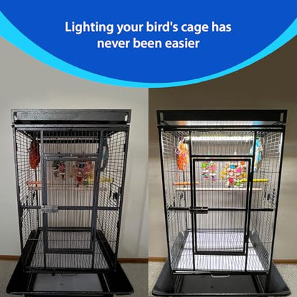 HappyBird Lighting Bird Cage Light with Chew Guard - Full Spectrum LED Pet Light - Simulates Natural Environment - Safe for Hookbill Birds – Easy to Install - (18" Long) - size: 18"