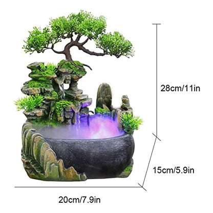 Rockery Stream Tabletop Fountain, Zen Meditation Indoor Waterfall Feature with Automatic Pump and Switch, Desktop Fountain for Home Office Bedroom Decoration (A) - size: A
