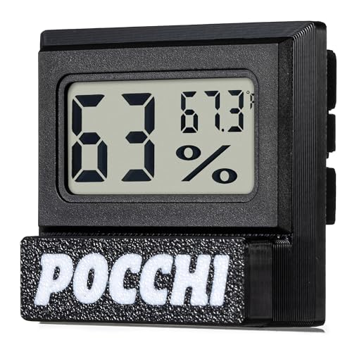 Magnetic Reptile Thermometer and Humidity Gauge - Indoor Temperature and Humidity Monitor - Digital Thermometer Hygrometer for Tank Accessories Bearded Dragon, Snake, Gecko, Lizard - Black - color: Black