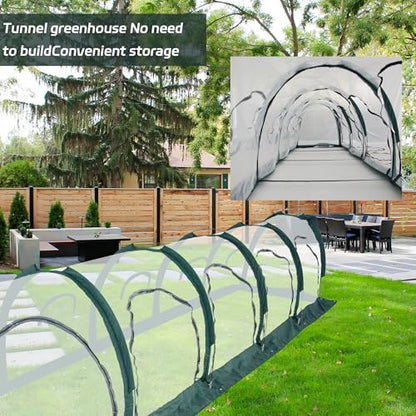 Portable PE Plastic Tunnel Greenhouse for Outdoors - Cambered Poly Transparent Long Greenhouses Clear Insulation Grow Tent Ideal for Backyards and Patio Vegetable Cultivation (5M) - style: 5M/196.8”