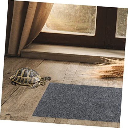 4pcs Reptile Carpet Liner Water-Absorbent Mat for Terrarium for Lizards Geckos and Tortoises Grey Washable and Reusable Substrate Pads