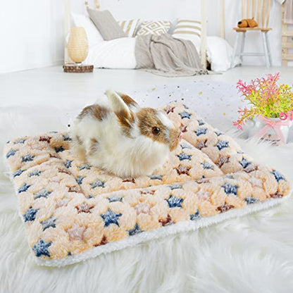 Small Animal Bed Mat, Soft & Warm, Suitable for Guinea Pig, Hamster, Rabbit, Rat and Bearded Dragon (X-Large(13.3''x9.4''), Star Brown) - color: Star Brown, size: X-Large(13.3''x9.4'')