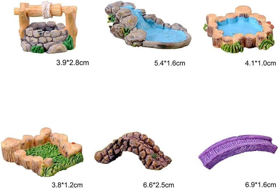 DIY Miniature Mini Water Pool, Garden Lawn Ornament for Mountain Dollhouse Decor, Craft Outdoor Statues, Village Character and Manor Style