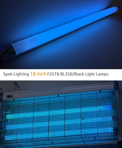 18inch F25T8/350BL/Black Fluorescent Light Bulb Compatible with 18'' F15T8/BL Quantum 365nm,T8 Tube 15watt Blue Lamp, G13 Bi-pin Base (2 Pack)
