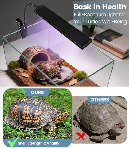 REPTITRIP UVA UVB Reptile Light with Clamp and Intelligent Cycle Timer, UVI Switching, Brightness Adjustment for Turtle, Bearded Dragon, Lizard and More (No Heat)