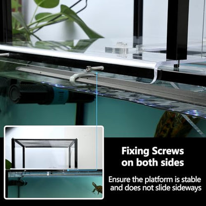 Turtle Topper Basking Platform for Aquatic Turtles 40 Breeder 75 Gallon, Aquatic Reptile Ramp Dock, Terrace, Turtle Tank Accessories - size: Extra Large