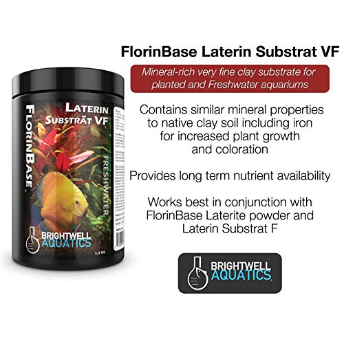 Brightwell Aquatics FlorinBase Laterin Substrat VF - Very Fine Granular High Porosity Clay Base Substrate for Planted and Freshwater Shrimp Aquaria, 15 lbs - size: 15-lbs