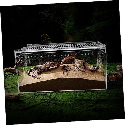 Toddmomy Leak Acrylic Snake Cage Reptile Breeding Box Ventilation for Tarantulas and