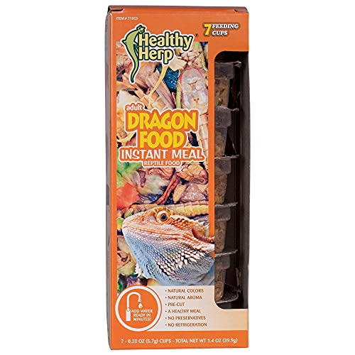 Healthy Herp Bearded Dragon Food Instant Meal for Reptiles - Nutritious Bearded Dragon Accessories, Bearded Dragon Food - Made in USA - for Box Turtles, Lizards, Tortoises - 7 x 0.2 oz (5.7g) Cups - size: 0.2 Ounce (Pack of 7), style: 7-Pack Cups