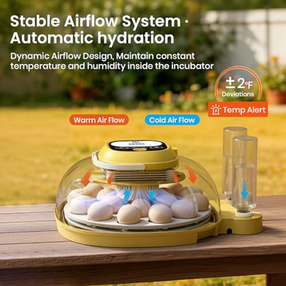 18&33 Egg Tray - Egg Incubators for Hatching Eggs with Automatic Egg Turning & Humidity Control, LED Display, Air Vent, Auto Water Refill & Egg Candler, for Turkey, Quail, Duck, Chicken Eggs