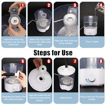 4L Reptile Humidifier Fogger for Reptiles Tank, 1 Gallon Top fill Reptile Mister with Extended Hose, Adjustable Fog Volume, Ideal for Chameleon, Snakes, Tortoises, Amphibians, Terrariums