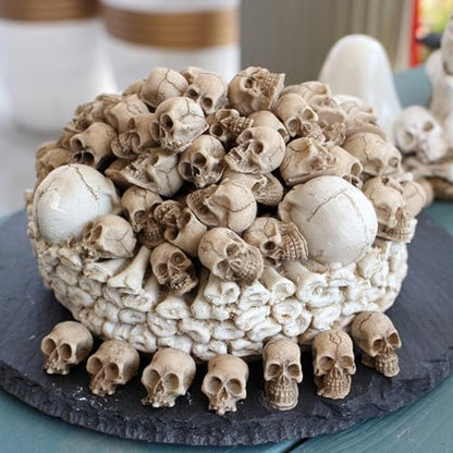 20PCS Miniature Resin Skull Figurines, Miniature Halloween Skeleton Heads, for Potted Plants, Aquariums, Desktop Decor DIY，for Decorative Yard Art for Outdoor Garden
