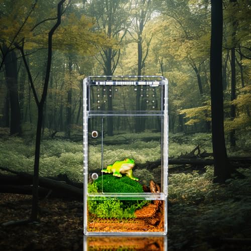 3x3x6 Reptile Tank 0.25 Gallon – Acrylic Reptile Enclosure Terrarium for Crested Gecko, Lizards, Spiders & Snakes – Clear Lizard Habitat Terrarium - size: 3"3"6"
