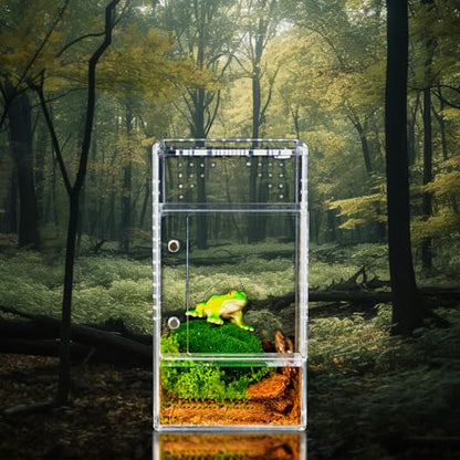 3x3x6 Reptile Tank 0.25 Gallon – Acrylic Reptile Enclosure Terrarium for Crested Gecko, Lizards, Spiders & Snakes – Clear Lizard Habitat Terrarium - size: 3"3"6"