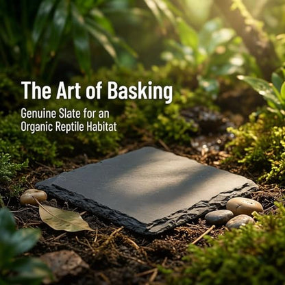 Turtle Basking Platform Slate Reptile Basking Slate Platform for Turtles 3.9 x 3.9 Inch Natural Stone Tortoise Bearded Dragon Lizard Chameleon Gecko Terrarium Accessory