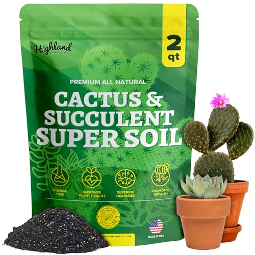 Cactus Soil Potting Mix Succulent Soil Potting Mix for Succulents with Mycorrhizae Indoor Cactus Blend with Mycorrhizal Fungi for Indoor Plants Well Draining Gritty - size: 2qt