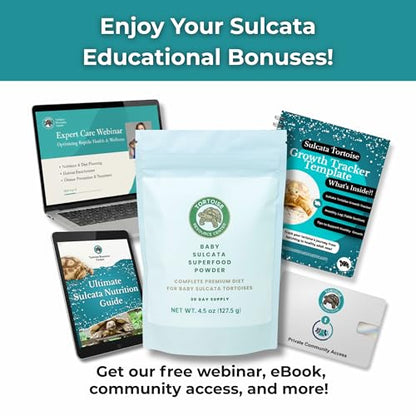 Baby Sulcata Food with Calcium - Human Grade Scientifically Formulated Diet for Healthy Growth - 4.5 oz 30-Day Supply for Grassland Tortoise Lovers! - size: 4.5 Ounce (Pack of 1)