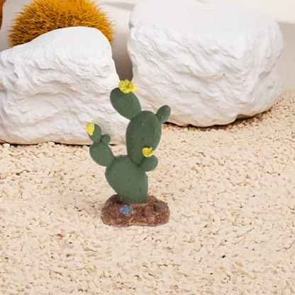 ARTIBETTER Artificial Small Cactus Aquarium Decor Plastic Reptile Plant for Desert Terrarium Habitat Accessories Snake Tank Chameleon Cage Ornament
