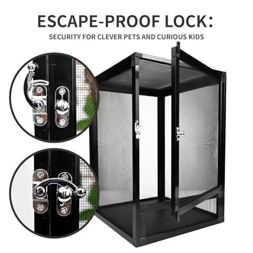 33 Gallon Reptile Enclosure 26"x17"x17" Mesh Chameleon Cage,Superior Ventilation Vertical Screen Tank for Chameleon,Crested Geckos,Leopard Geckos,Bearded Dragon,Lizards,Spider,Butterfly - size: 26x17x17inch