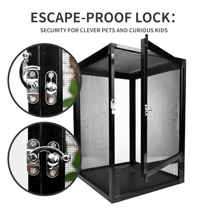 33 Gallon Reptile Enclosure 26"x17"x17" Mesh Chameleon Cage,Superior Ventilation Vertical Screen Tank for Chameleon,Crested Geckos,Leopard Geckos,Bearded Dragon,Lizards,Spider,Butterfly - size: 26x17x17inch