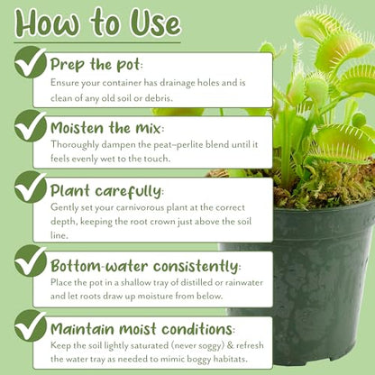 Soil Sunrise Carnivorous Plant Potting Soil Mix (12 Quarts) Custom Blend for Venus Fly Traps, Sundews, and Pitcher Plants - size: 12 Quarts