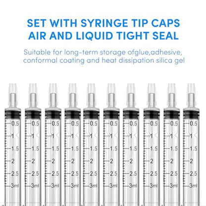 10 Pack 3ml Syringe with Cap, Disposable Syringes for liquid, Colostrum Syringes, No Needle, Individually Sealed - size: 3ml Syringes-10pcs