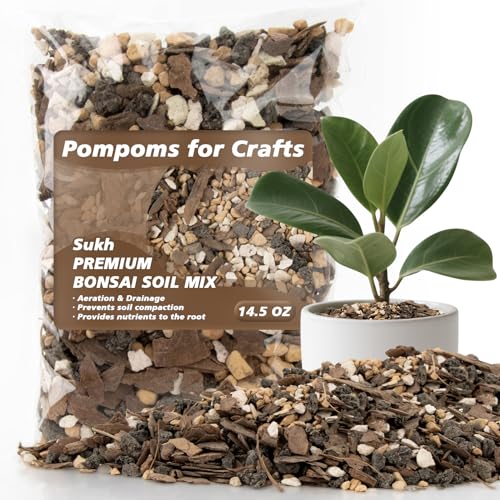 Sukh 14.5 OZ Succulent Potting Mix - Pre-Mixed Ready to Use Bonsai & Orchid Soil Blend with Pine Bark, Zeolite, Calcined Clay & Black Lava for Improved Drainage, Aeration and Nutrient Retention