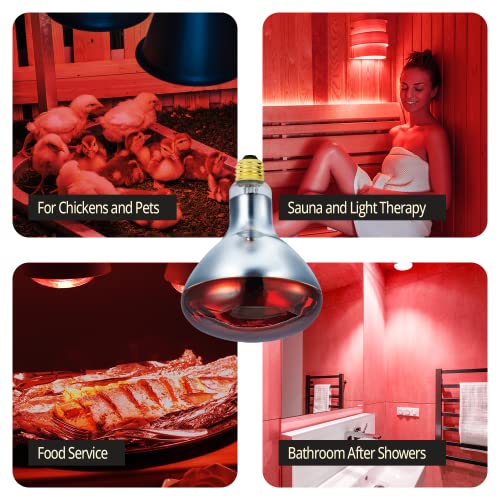 250 Watts R40 Red Heat Lamps Outdoor Bulbs for Pets Flood Light Bulb for Chickens Infrared Reflector 250W R40 Incandescent Medium E26 Base 2 Pack - style: 250W/R40/RED/2PK