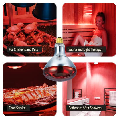 250 Watts R40 Red Heat lamp Light Bulbs Infrared Flood Reflector Incandescent Spotlight for Food Service, Brooder Bulb, Chicken, Pet, Bathroom, Light Therapy 250R40/HR Medium E26 Base 1 Pack - style: 250W/R40/RED/1PK